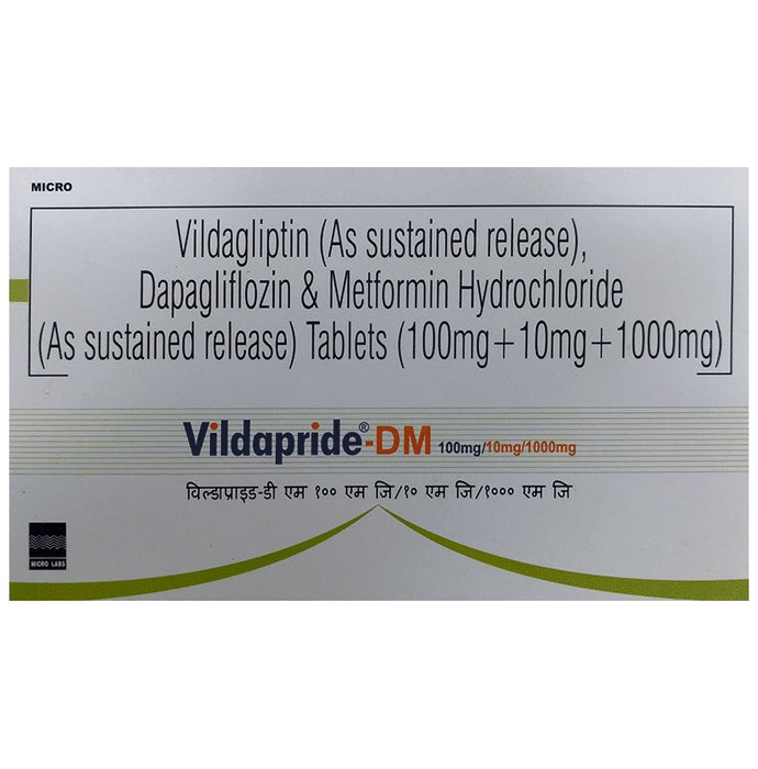 Vildapride DM 10mg/1000mg/100mg Tablet SR - Classic Derma