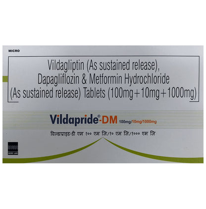 Vildapride DM 10mg/1000mg/100mg Tablet SR - Classic Derma