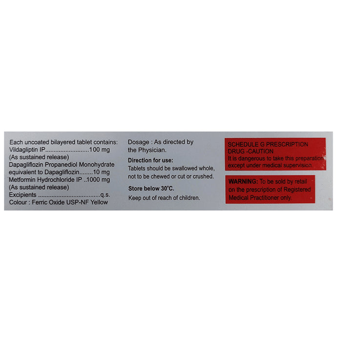 Vildapride DM 10mg/1000mg/100mg Tablet SR