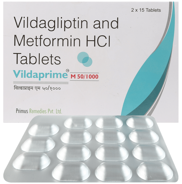 Vildaprime M 1000mg/50mg Tablet - Classic Derma