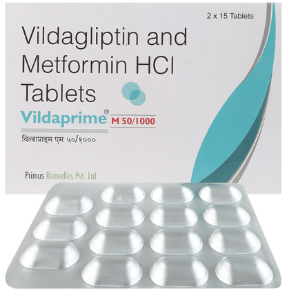 Vildaprime M 1000mg/50mg Tablet - Classic Derma