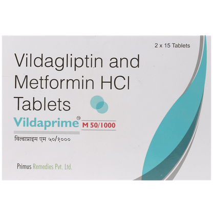 Vildaprime M 1000mg/50mg Tablet