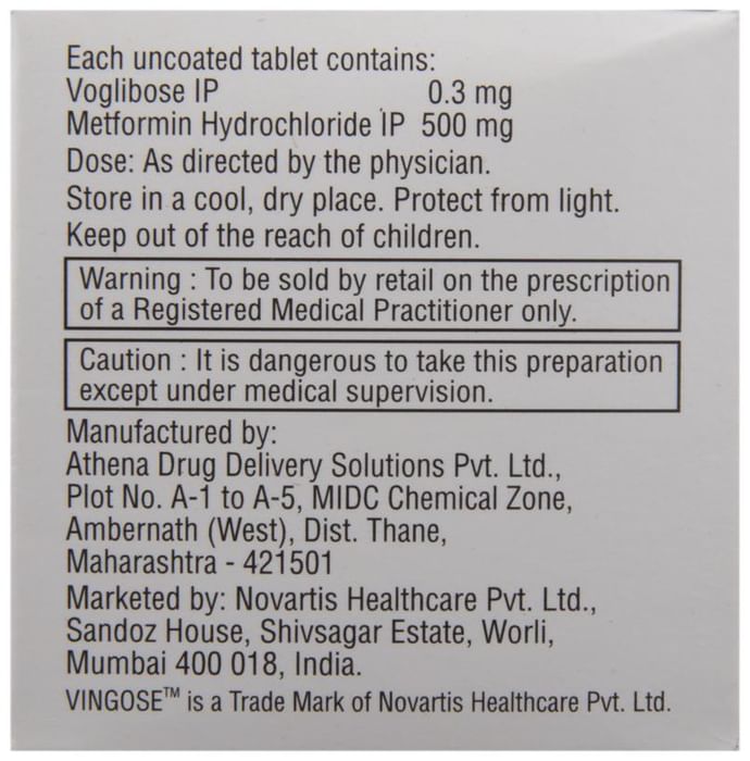 Vingose Met 0.3/500mg Tablet