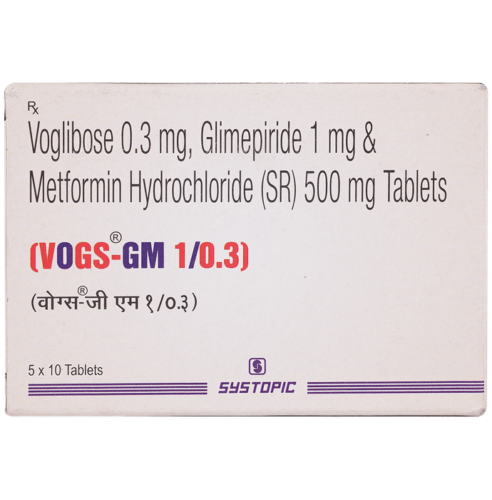 Vogs GM 1mg/500mg/0.3mg Tablet