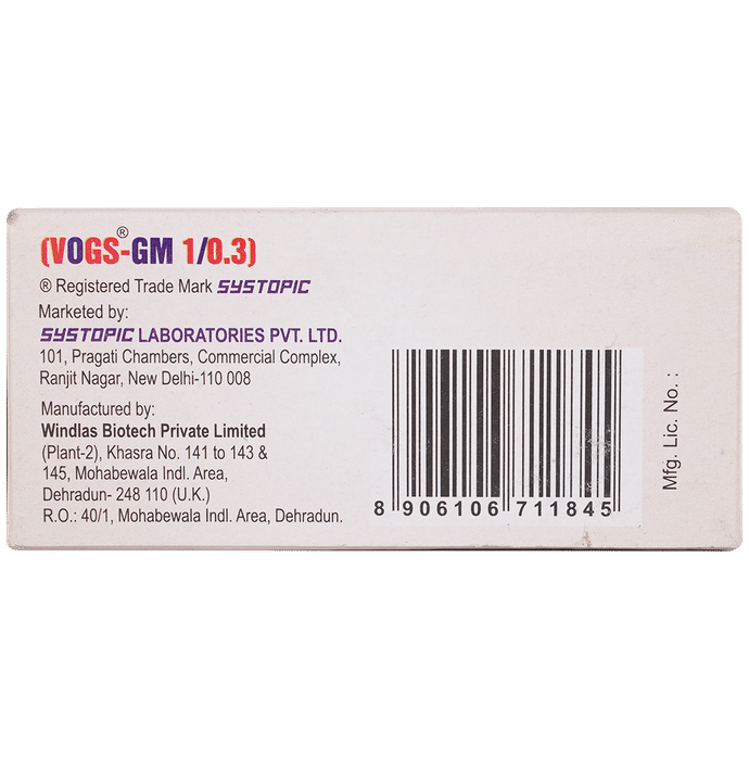 Vogs GM 1mg/500mg/0.3mg Tablet