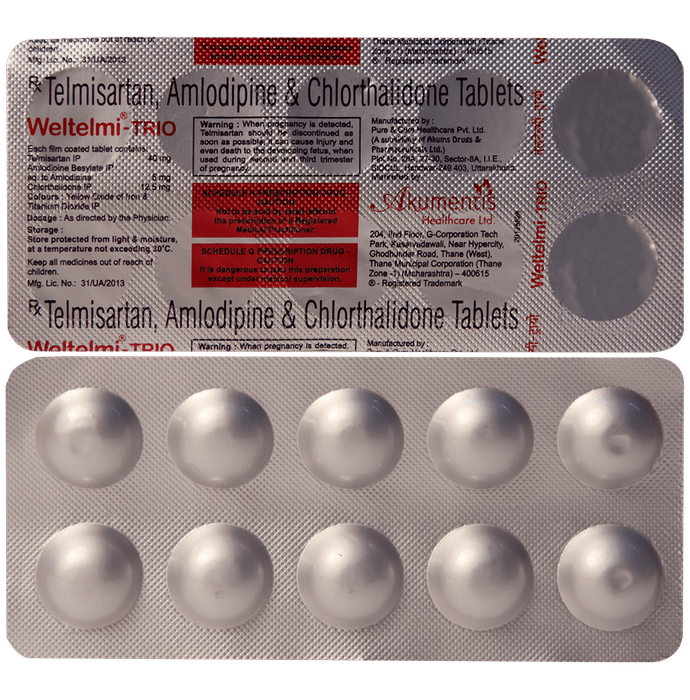 Weltelmi Trio 40mg/5mg/12.5mg Tablet - Classic Derma