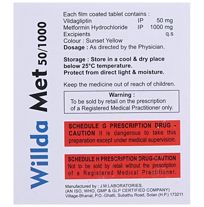 Willda Met 50/1000 Tablet