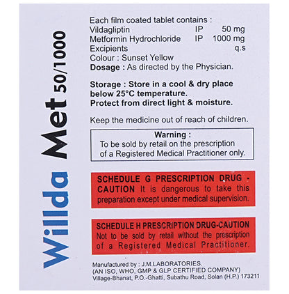 Willda Met 50/1000 Tablet