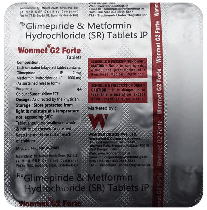 Wonmet G2 Forte Tablet SR - Classic Derma