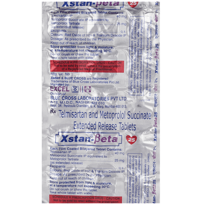 Xstan Beta 40mg/25mg Tablet ER