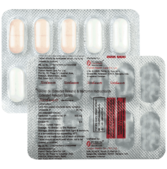 Xzid M 60mg/500mg Tablet ER - Classic Derma