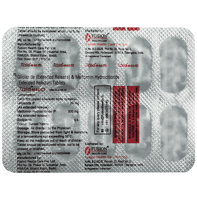 Xzid M 60mg/500mg Tablet ER