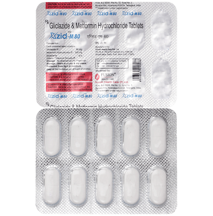Xzid M 80mg/500mg Tablet XR - Classic Derma
