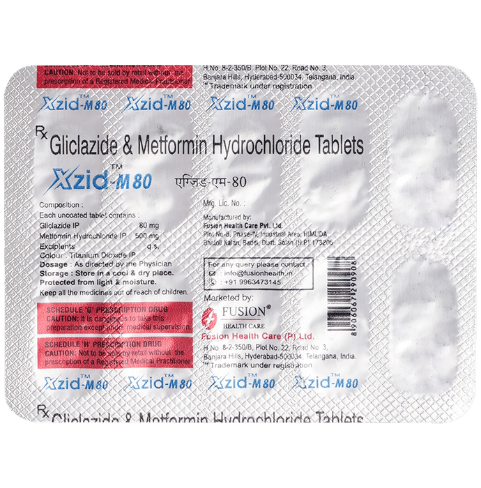 Xzid M 80mg/500mg Tablet XR