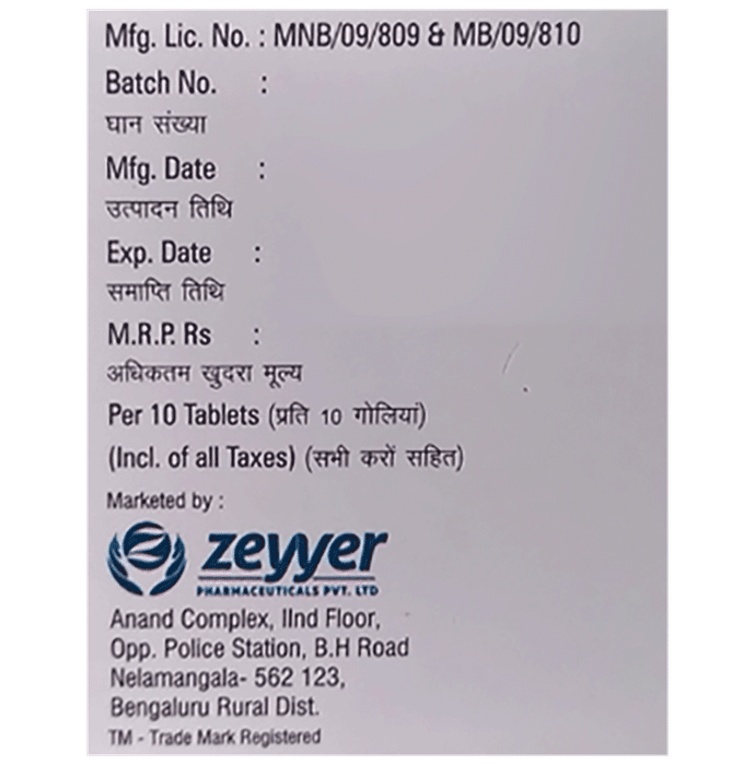 Zayoryl-M1 Forte 1000mg Tablet PR