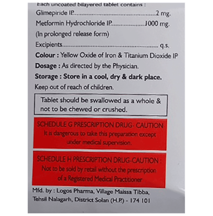 Zayoryl-M2 Forte 1000mg Tablet PR