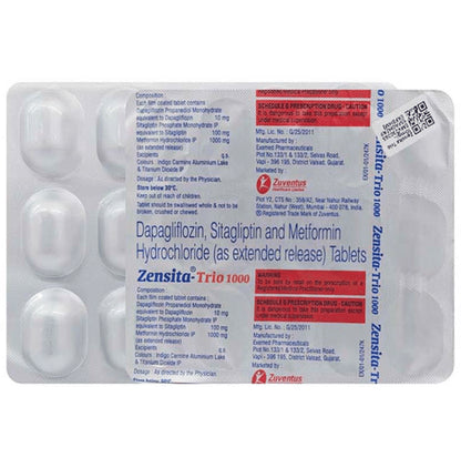 Zensita Trio 10mg/1000mg/100mg Tablet ER - Classic Derma