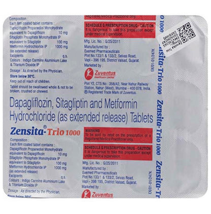 Zensita Trio 10mg/1000mg/100mg Tablet ER