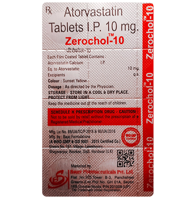 Zerochol 10 Tablet - Classic Derma