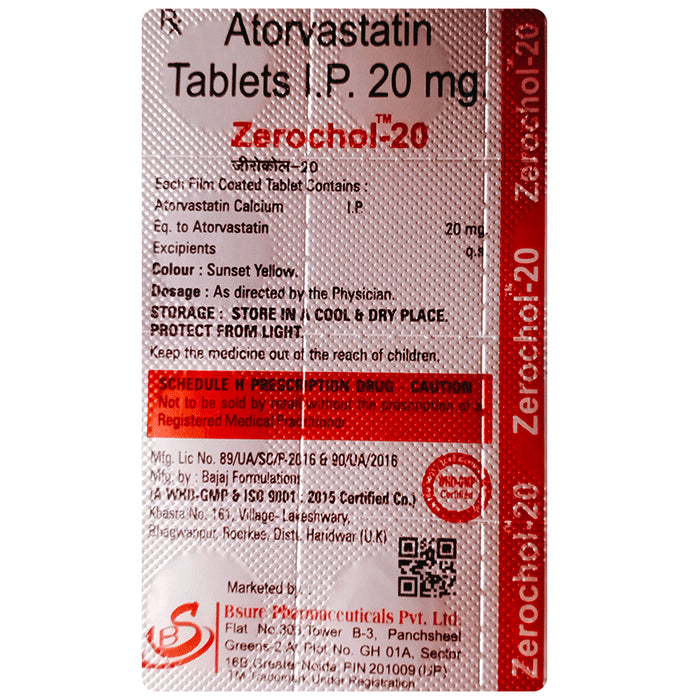 Zerochol 20 Tablet - Classic Derma