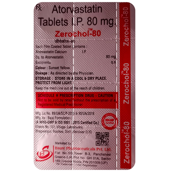 Zerochol 80 Tablet - Classic Derma