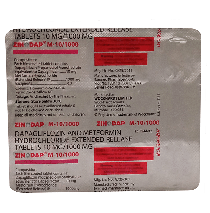 Zinodap M 10/1000 Tablet ER - Classic Derma