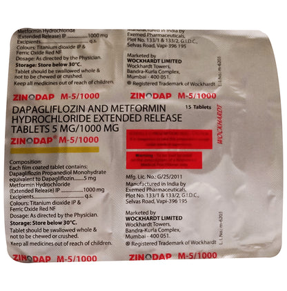 Zinodap M 5/1000 Tablet ER