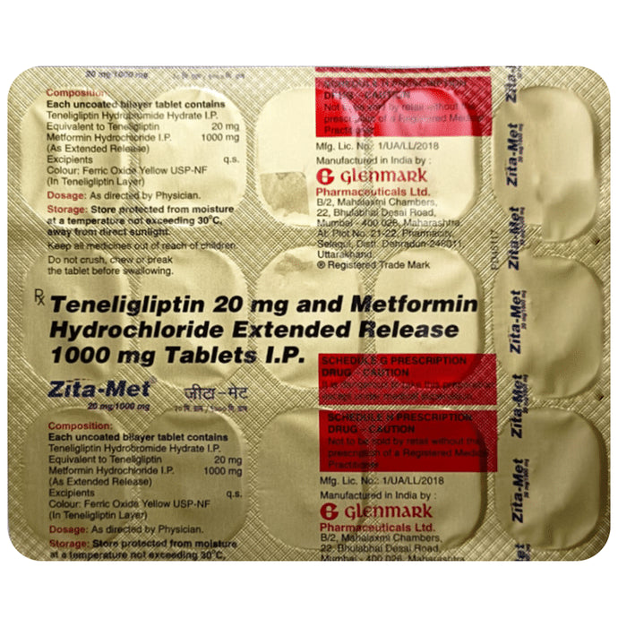 Zita-Met 1000mg/20mg Tablet ER