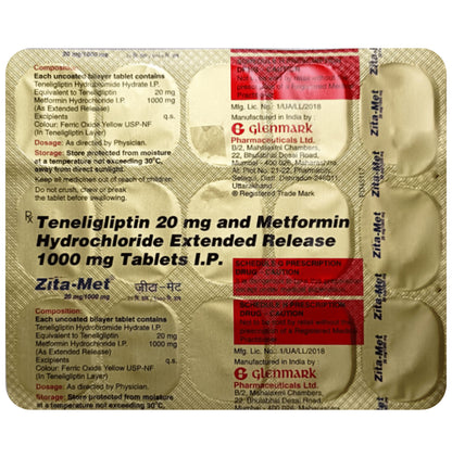 Zita-Met 1000mg/20mg Tablet ER