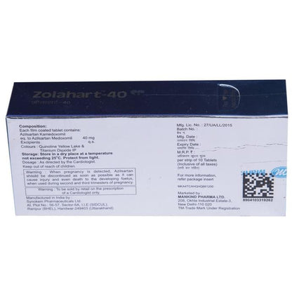 Zolahart 40 Tablet