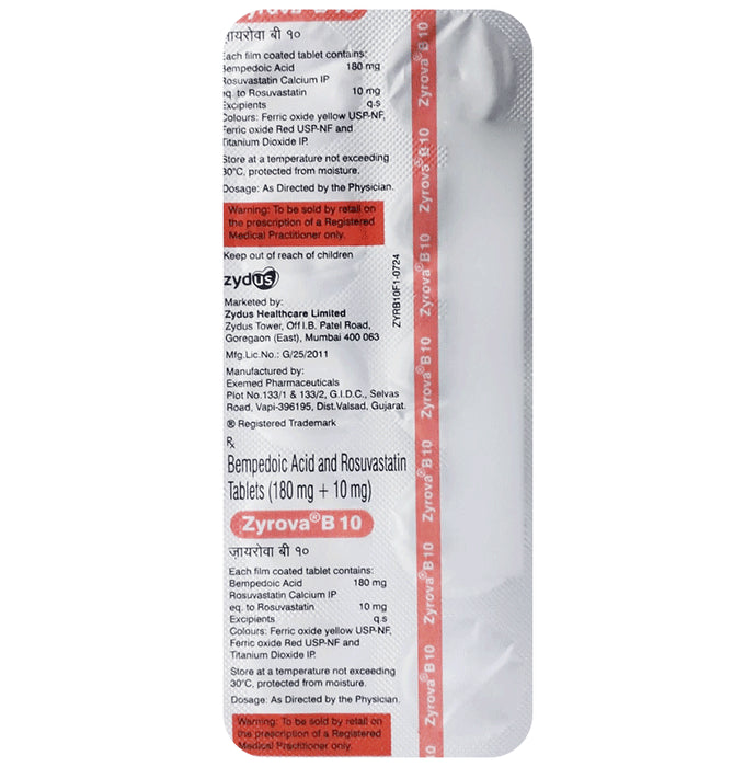 Zyrova B 10 Tablet - Classic Derma