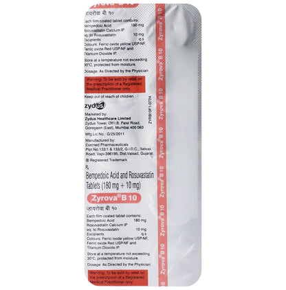 Zyrova B 10 Tablet - Classic Derma