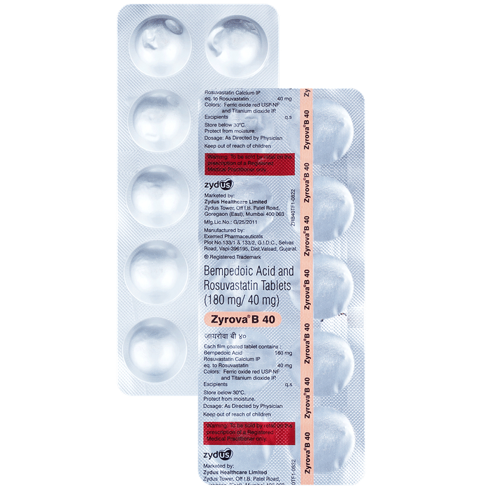 Zyrova B 180mg/40mg Tablet - Classic Derma