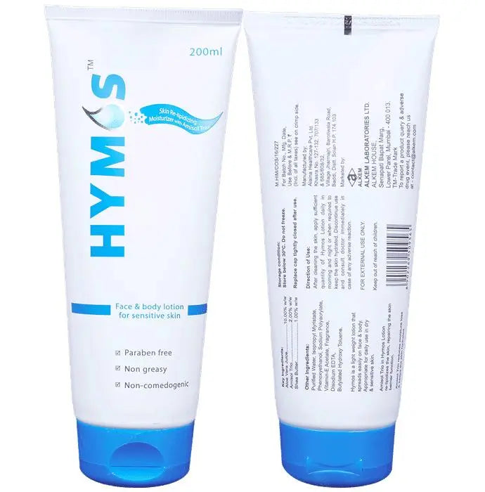 Hymos Face & Body Lotion for Sensitive Skin | Non-Greasy, Non-Comedogenic & Paraben-Free - Classic Derma
