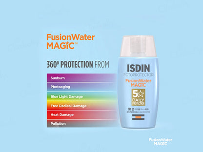 ISDIN Fotoprotector Fusion Water SPF 50 1.7 Fl Oz | 50 ml