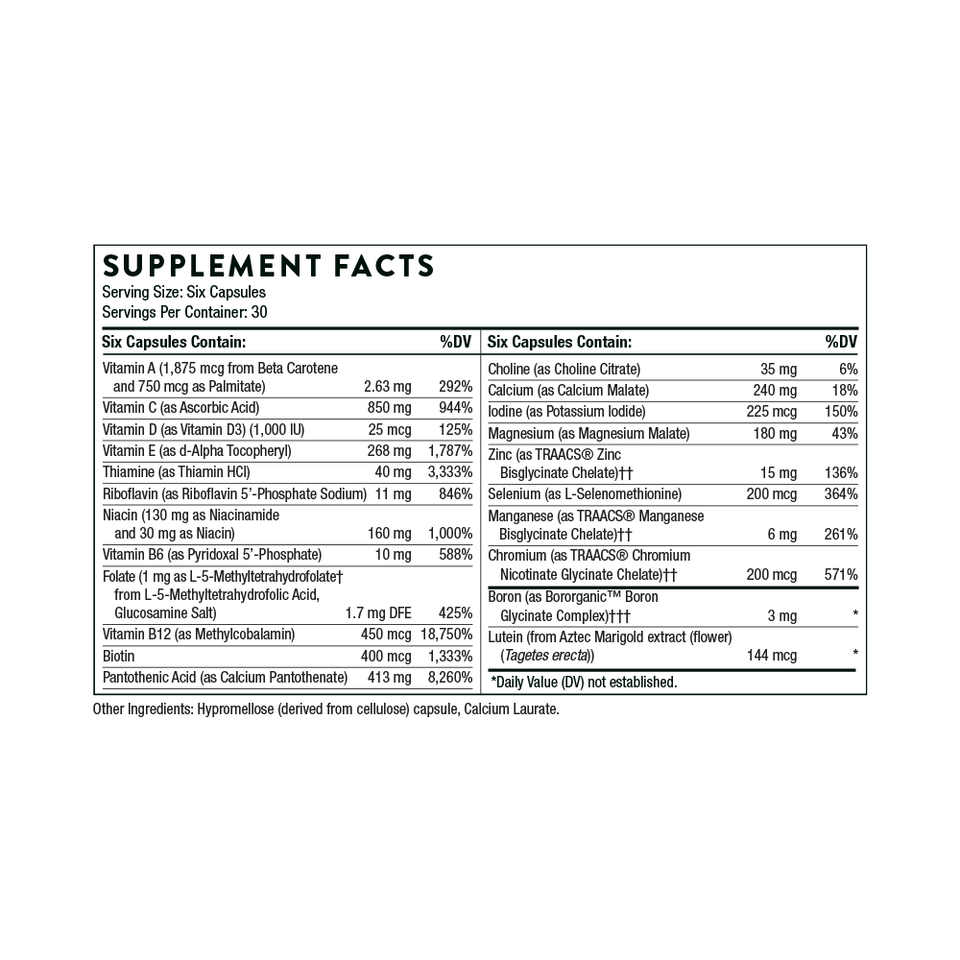 Thorne Men's Multi 50+ Multivitamin Capsules, 180 Capsules